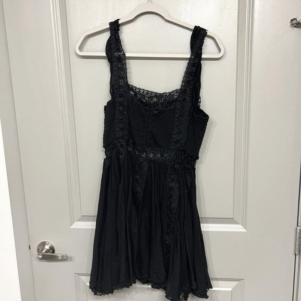 Free People Black Lace Verona Dress